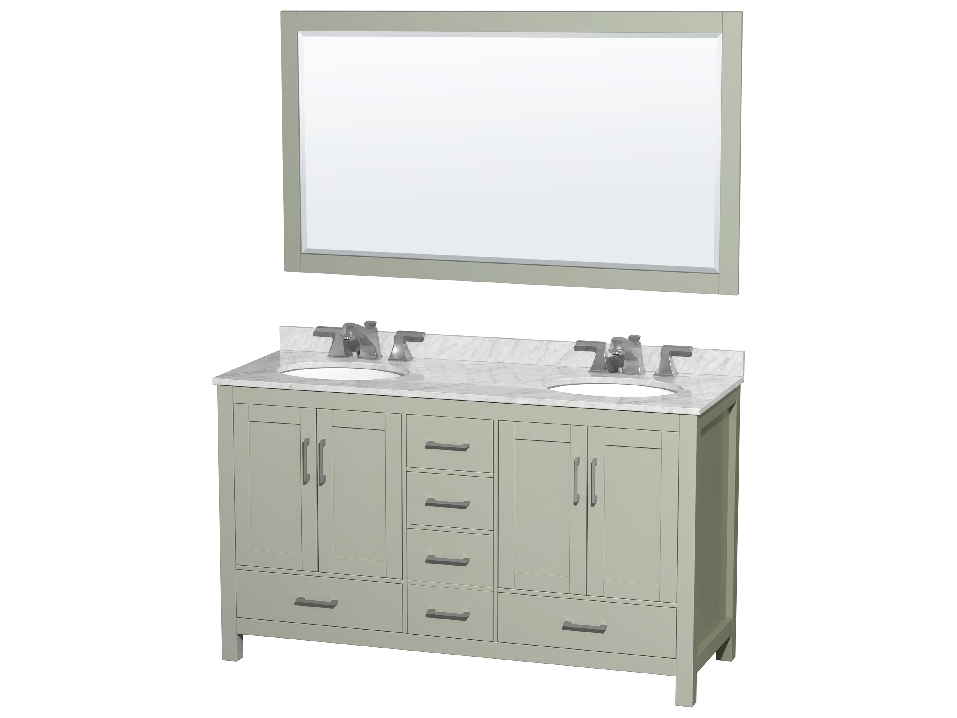 Wyndham Collection Sheffield 60" Light Green Vanity