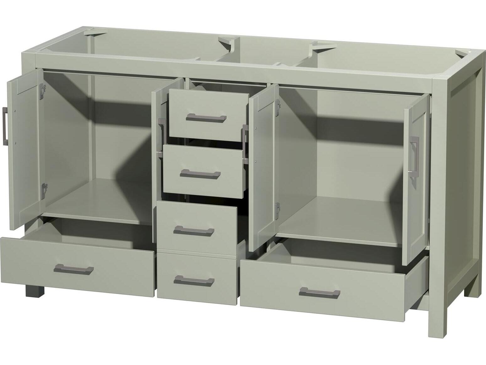 Wyndham Collection Sheffield 59" Light Green Vanity