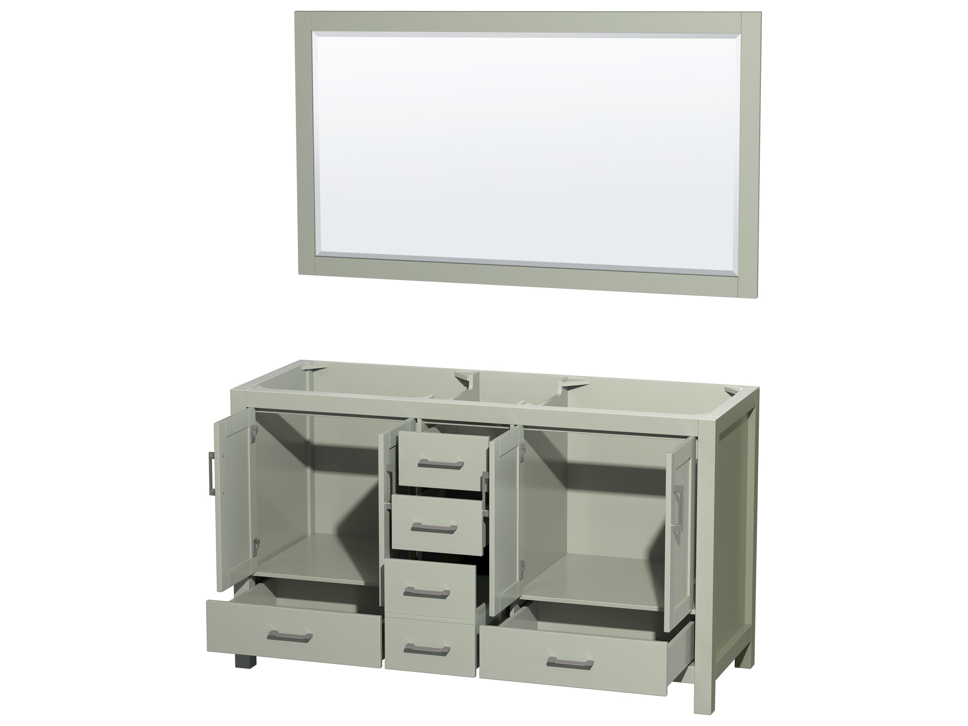 Wyndham Collection Sheffield 59" Light Green Vanity