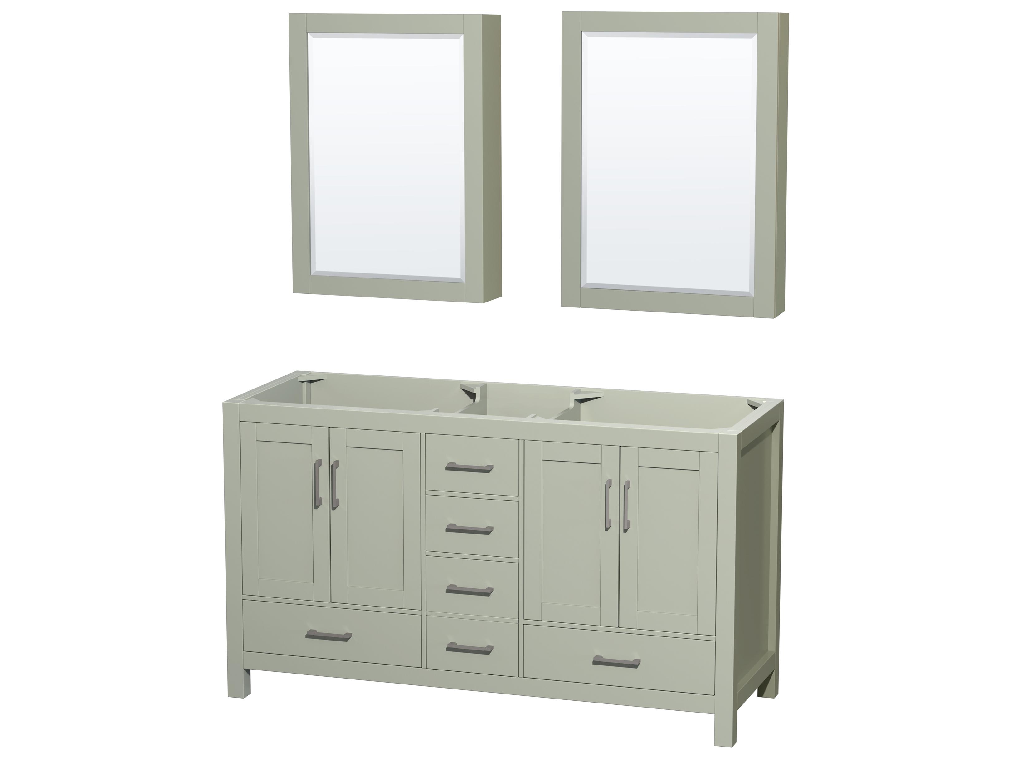 Wyndham Collection Sheffield 59" Light Green Vanity