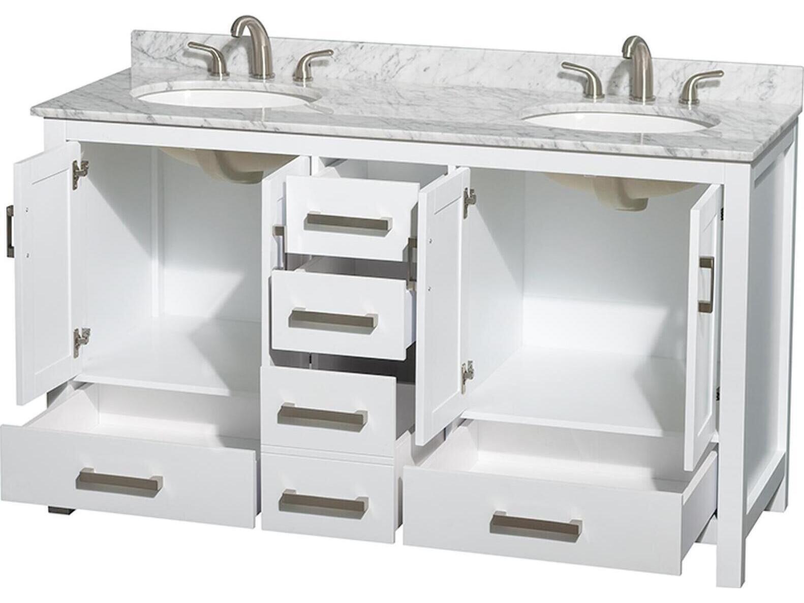 Wyndham Collection Sheffield 60" White Vanity