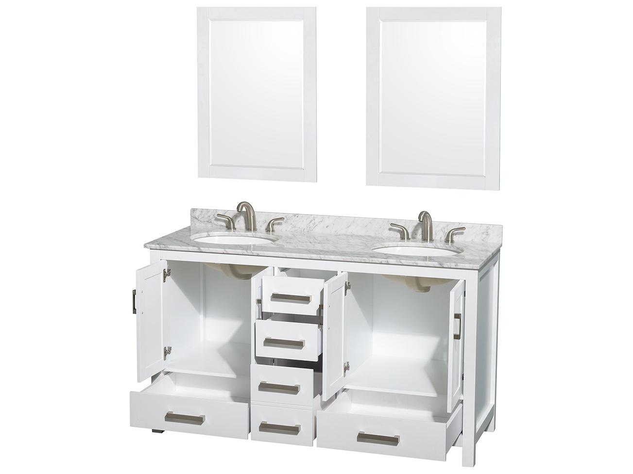 Wyndham Collection Sheffield 60" White Vanity
