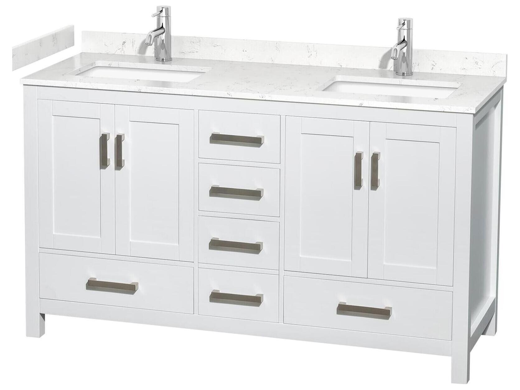 Wyndham Collection Sheffield 60" White Vanity
