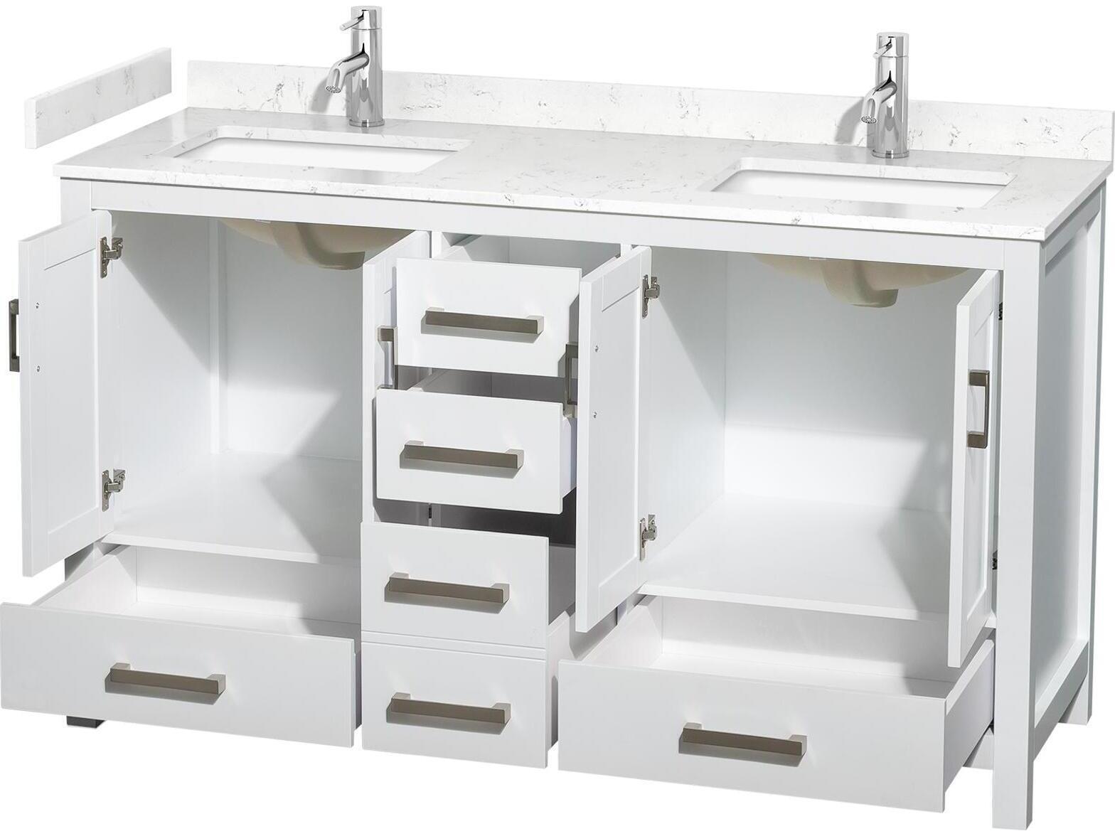 Wyndham Collection Sheffield 60" White Vanity