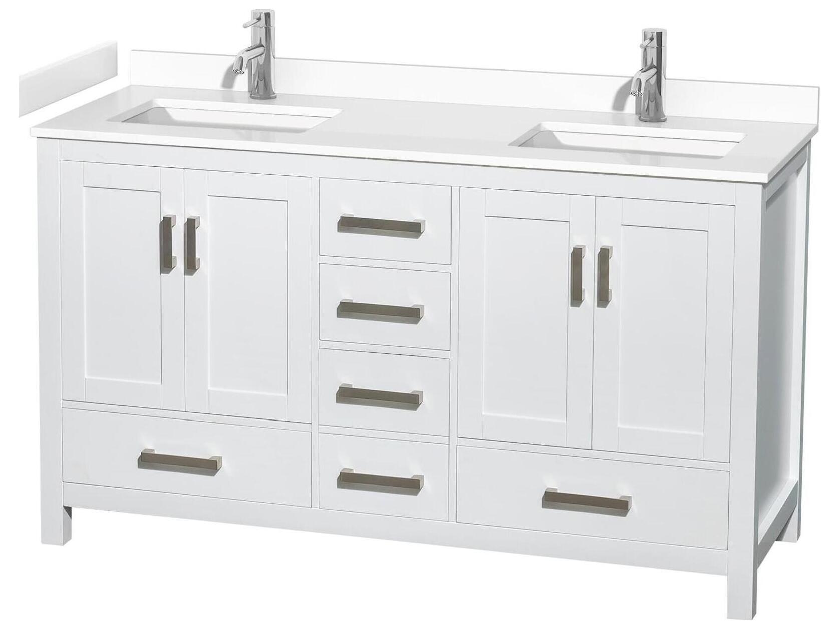 Wyndham Collection Sheffield 60" White Vanity