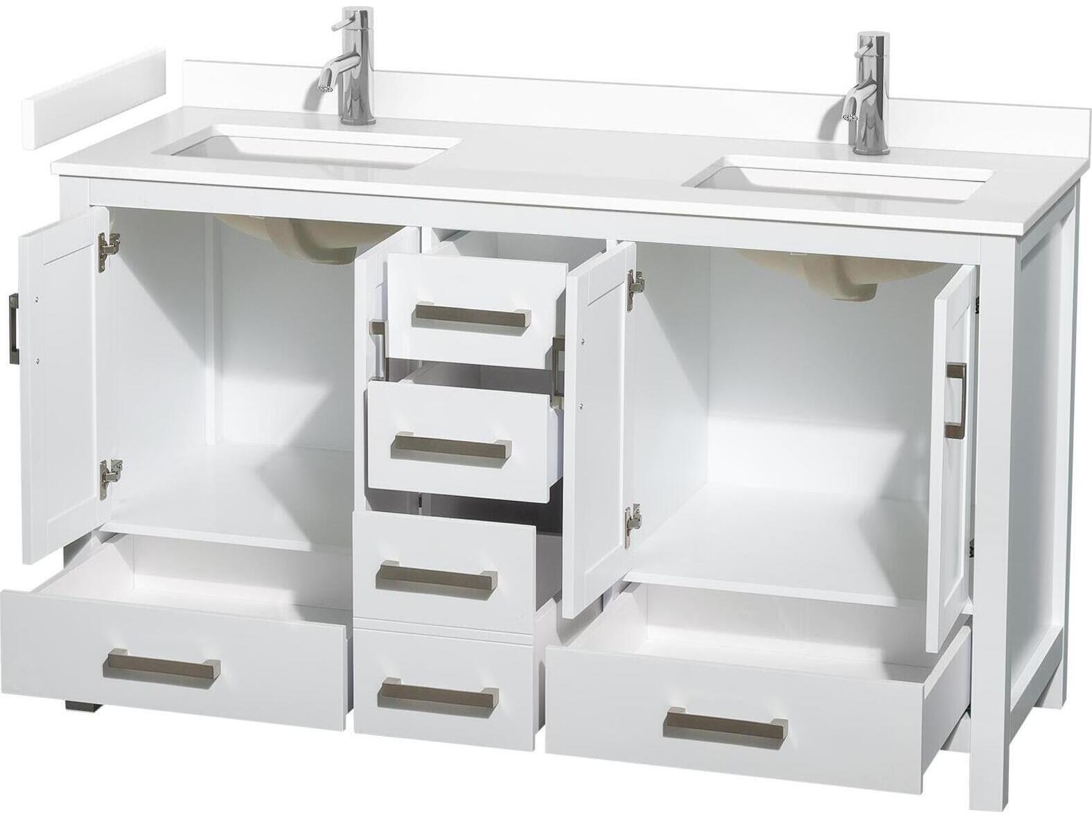 Wyndham Collection Sheffield 60" White Vanity