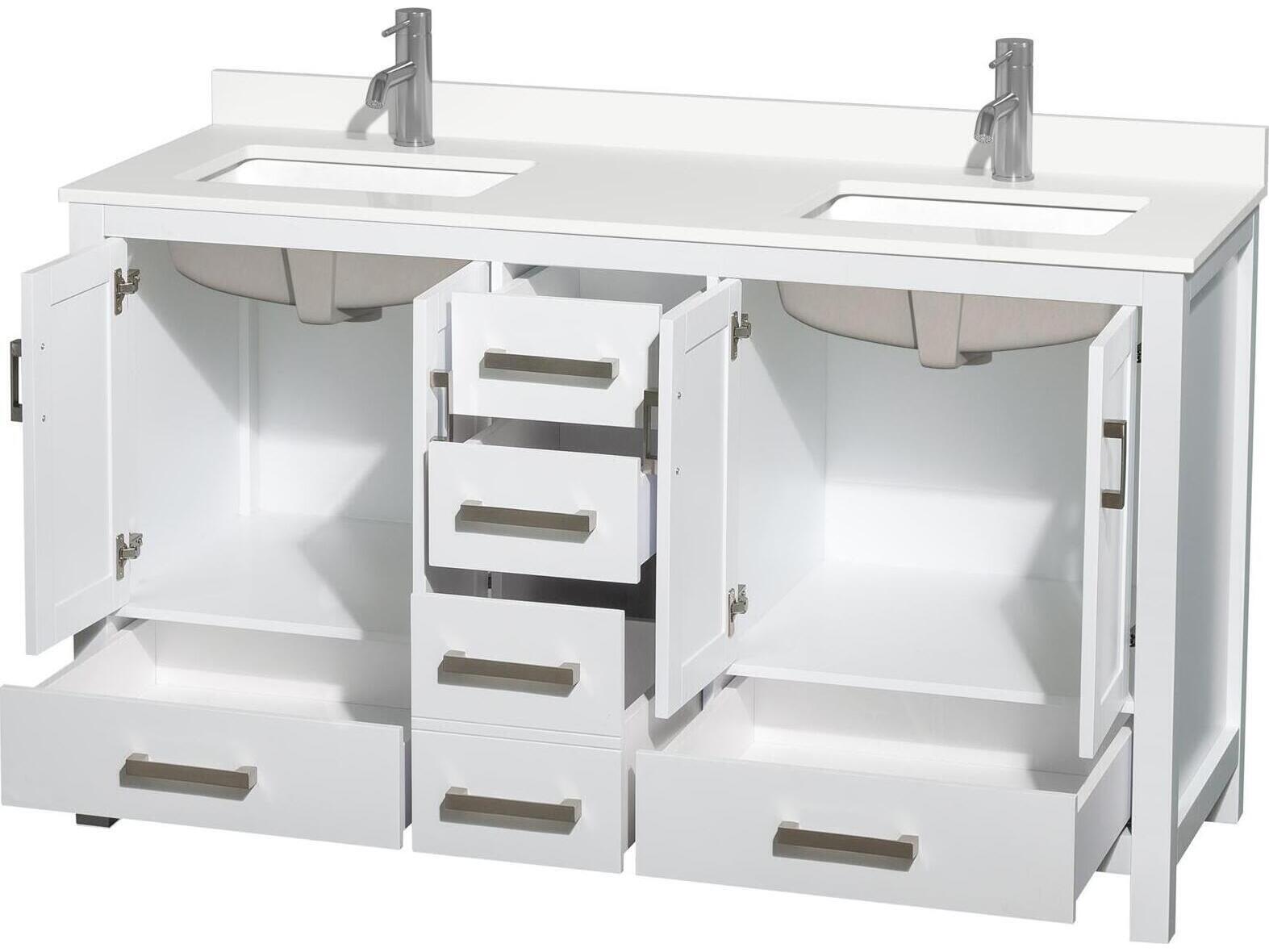 Wyndham Collection Sheffield 60" White Vanity