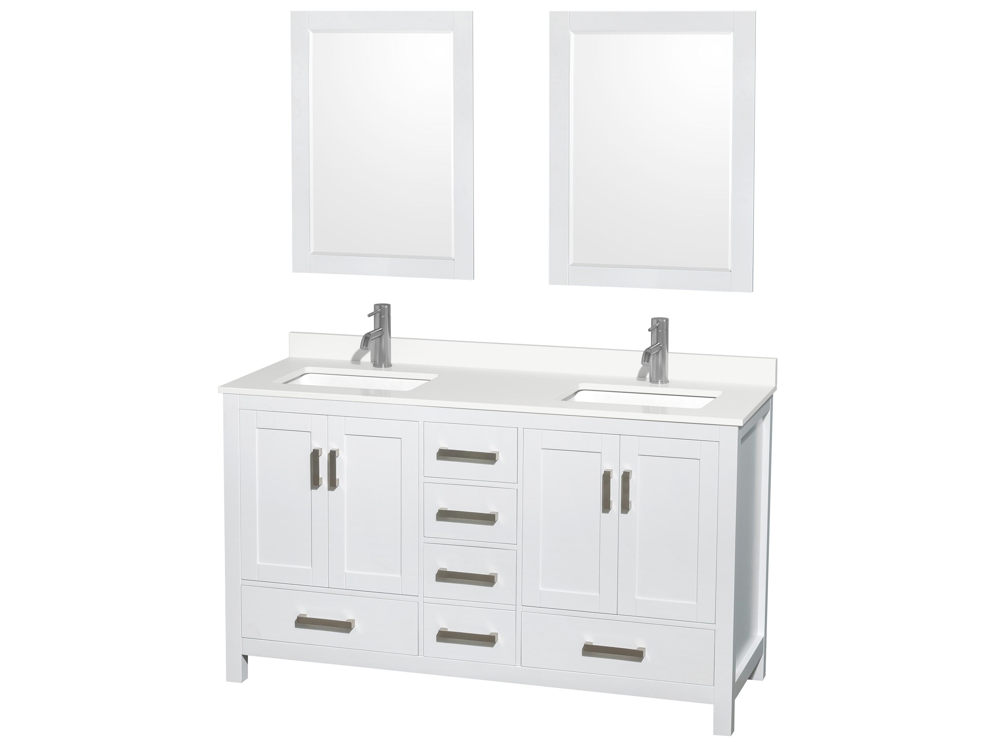 Wyndham Collection Sheffield 60" White Vanity