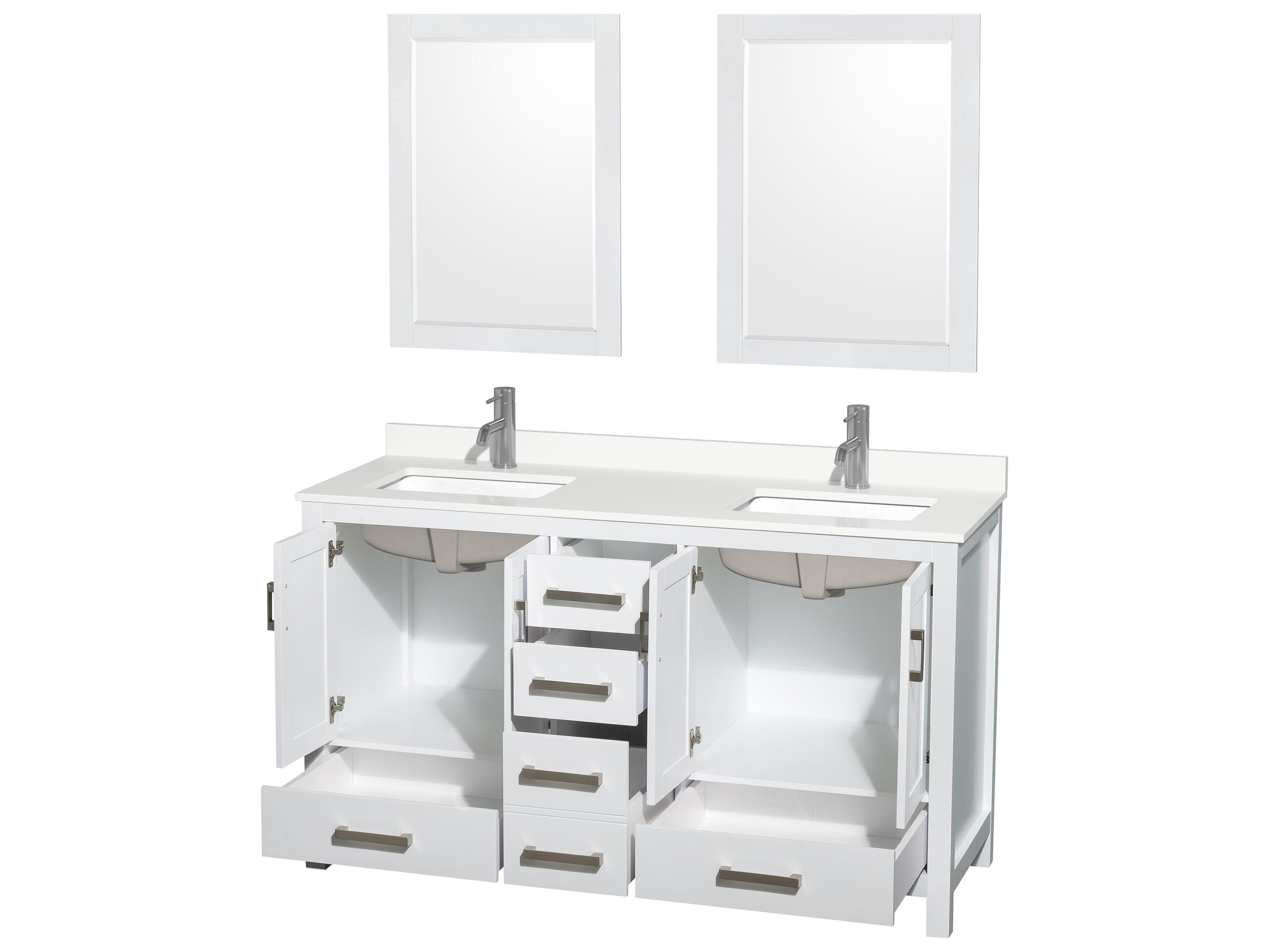 Wyndham Collection Sheffield 60" White Vanity