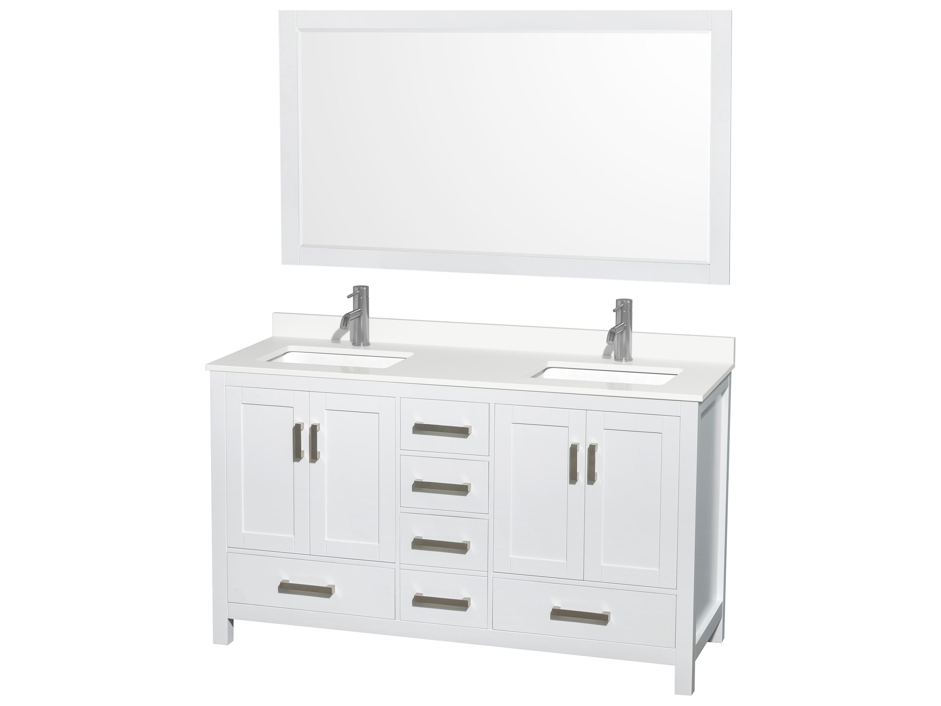 Wyndham Collection Sheffield 60" White Vanity