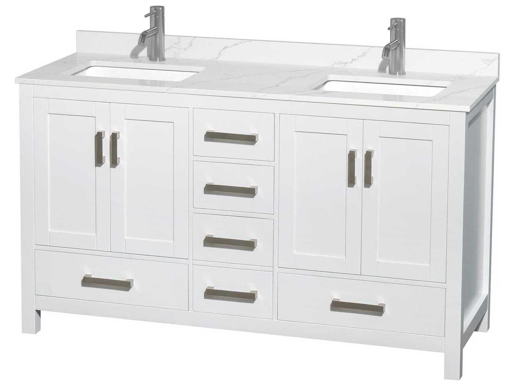 Wyndham Collection Sheffield 60" White Vanity