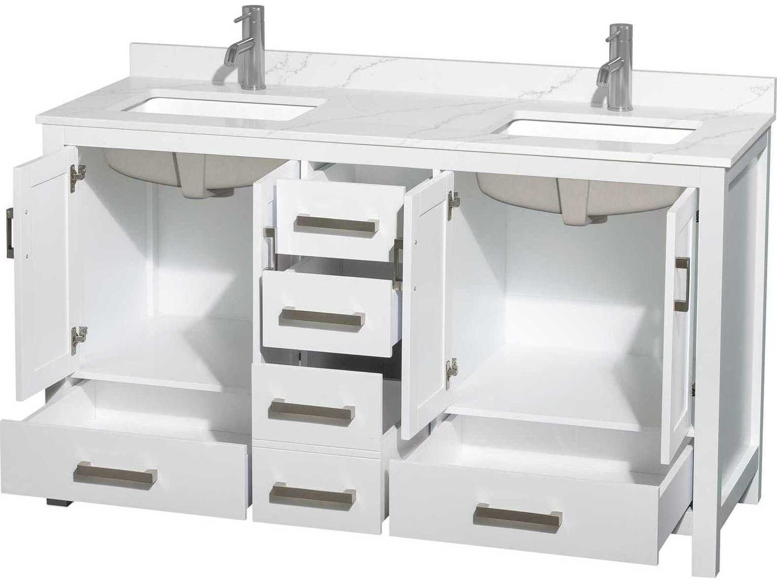 Wyndham Collection Sheffield 60" White Vanity