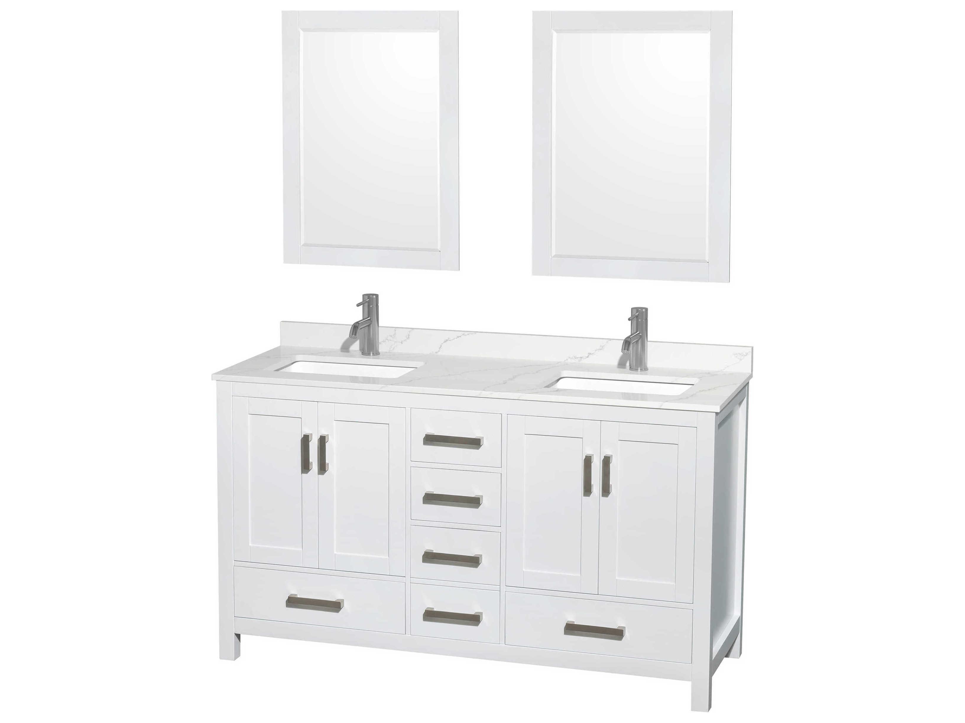 Wyndham Collection Sheffield 60" White Vanity