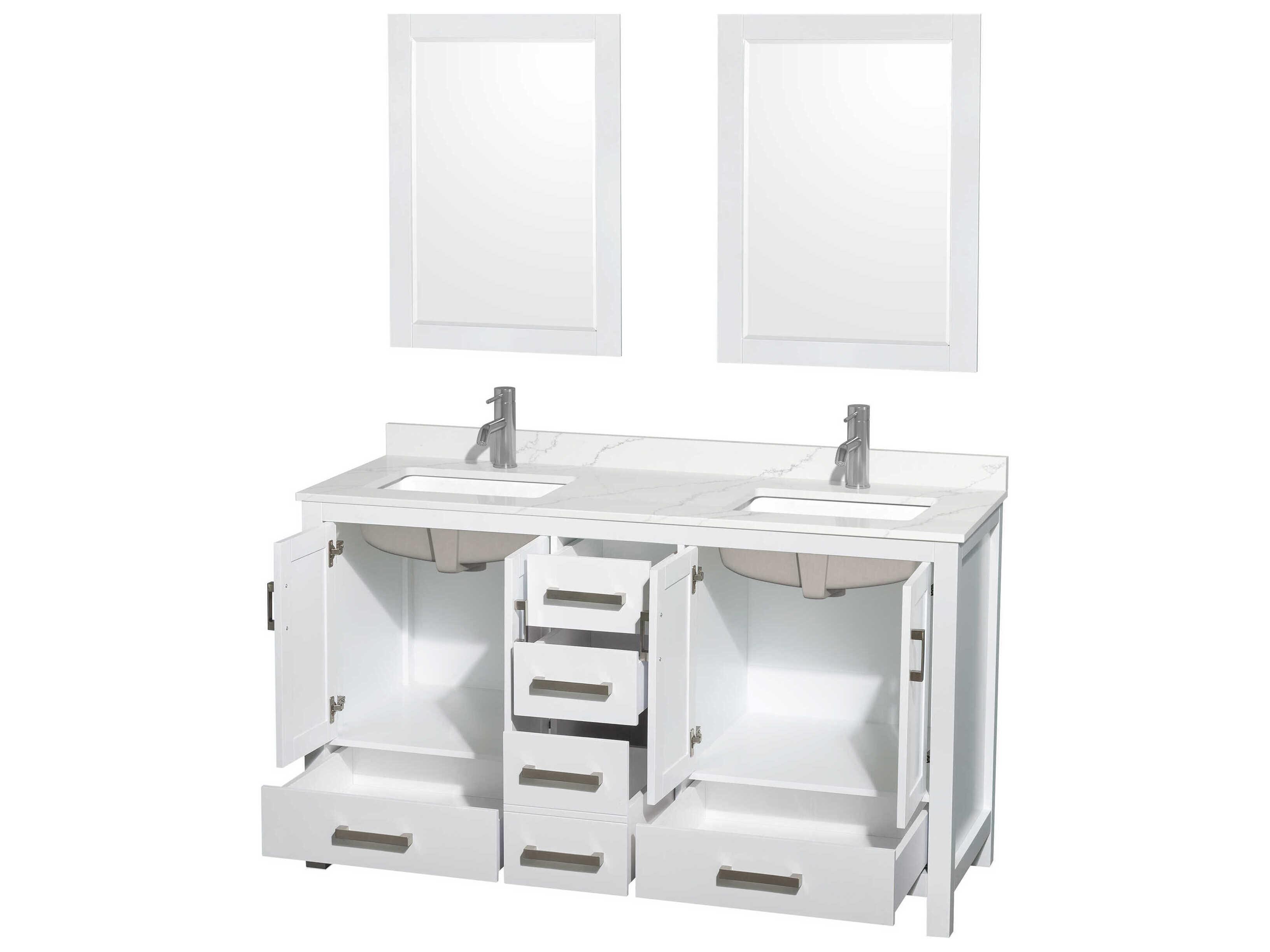 Wyndham Collection Sheffield 60" White Vanity