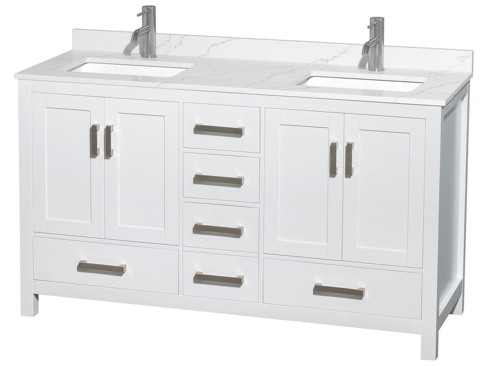 Wyndham Collection Sheffield 60" White Vanity