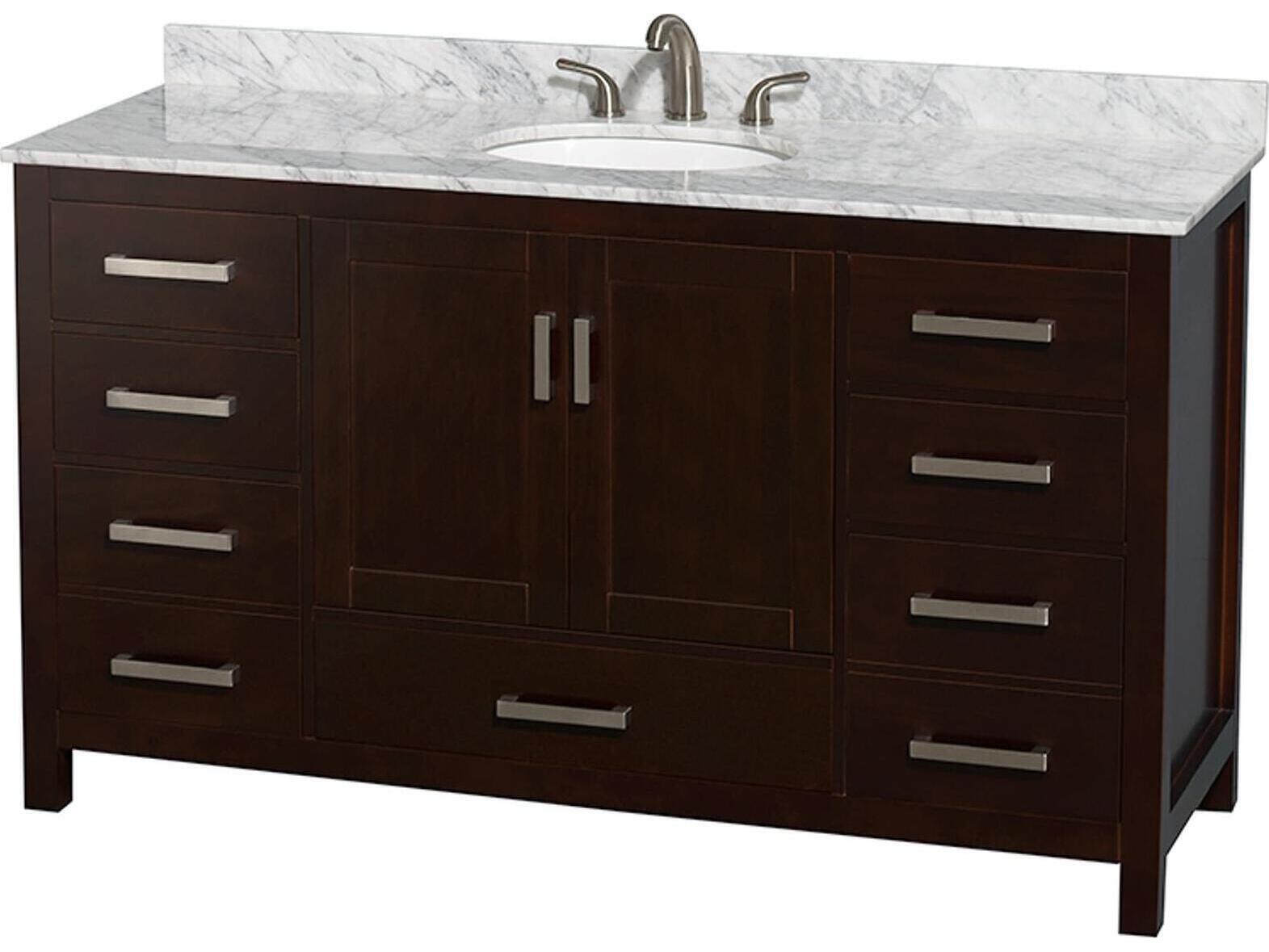 Wyndham Collection Sheffield 60" Espresso Vanity
