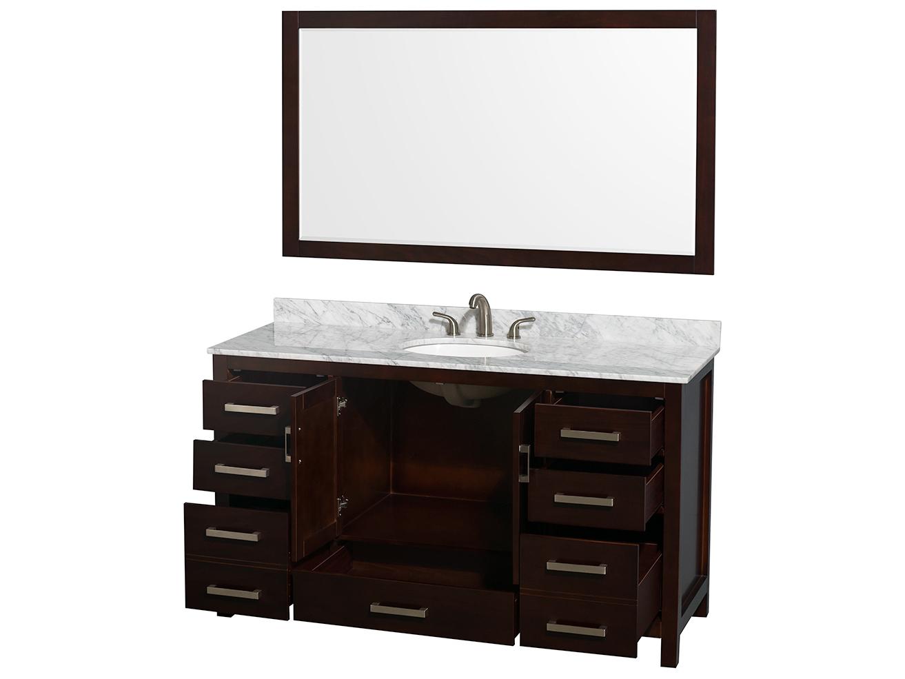 Wyndham Collection Sheffield 60" Espresso Vanity