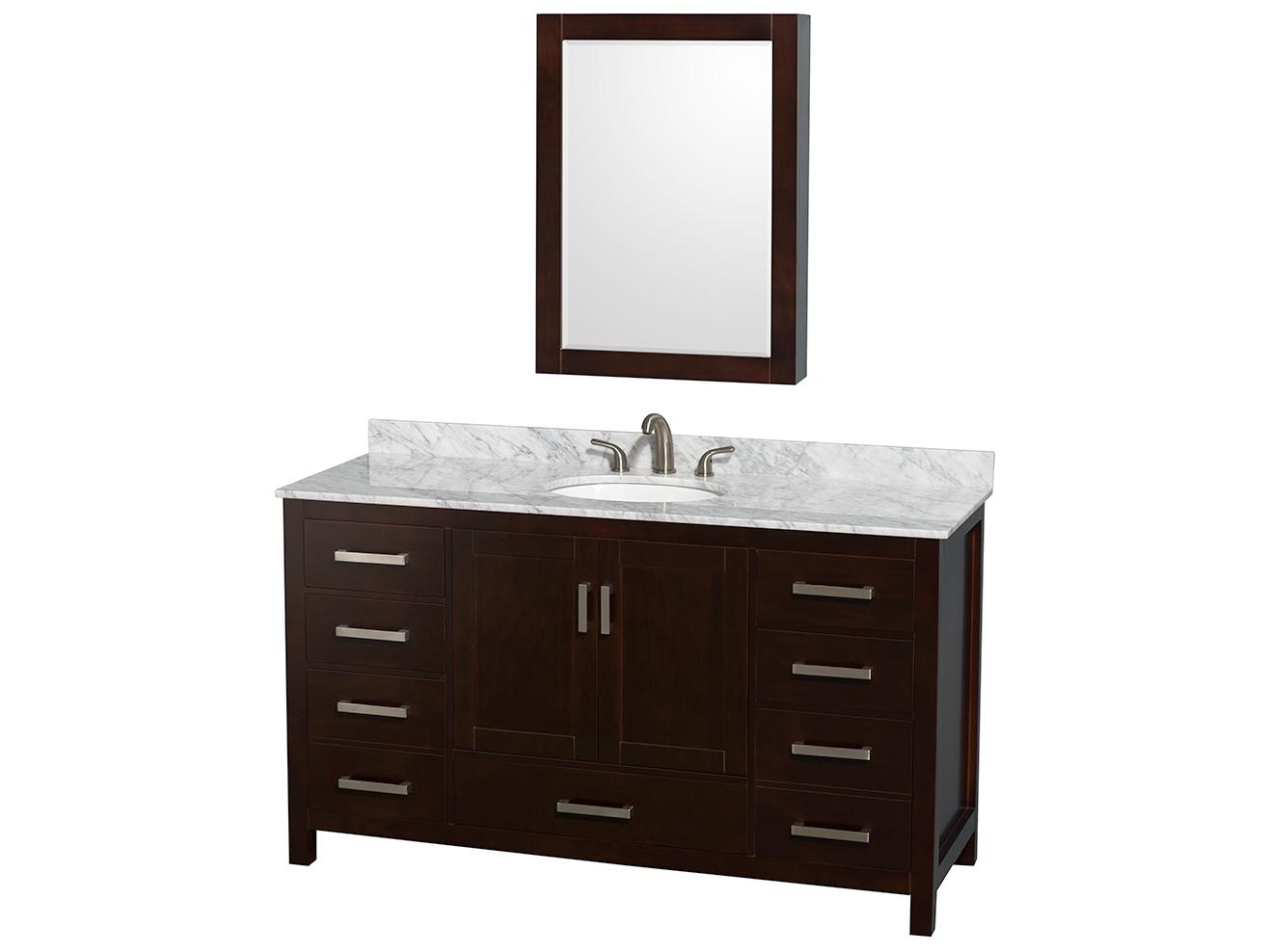 Wyndham Collection Sheffield 60" Espresso Vanity