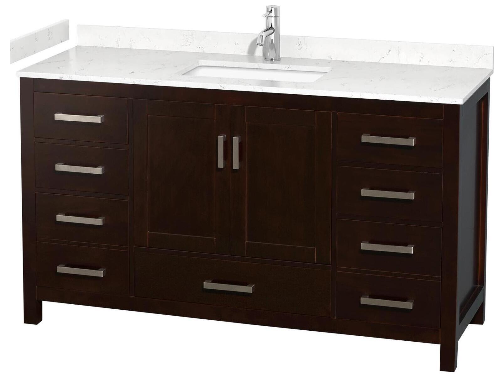 Wyndham Collection Sheffield 60" Espresso Vanity