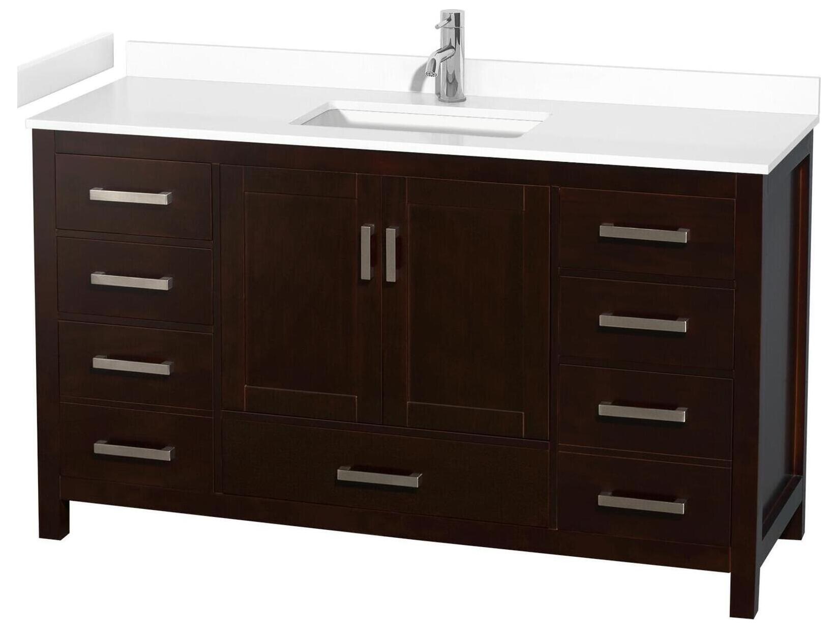 Wyndham Collection Sheffield 60" Espresso Vanity