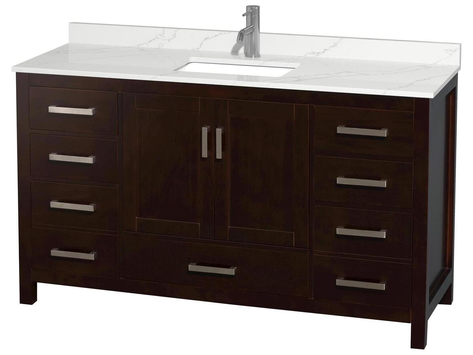 Wyndham Collection Sheffield 60" Espresso Vanity