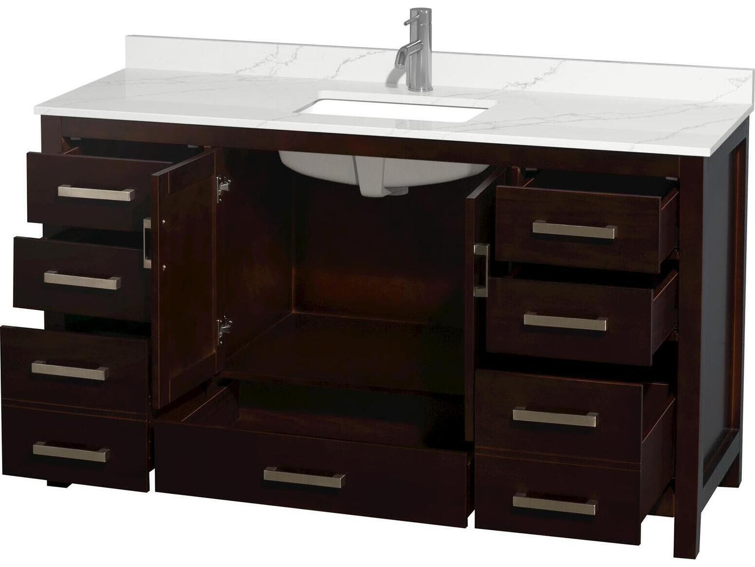Wyndham Collection Sheffield 60" Espresso Vanity