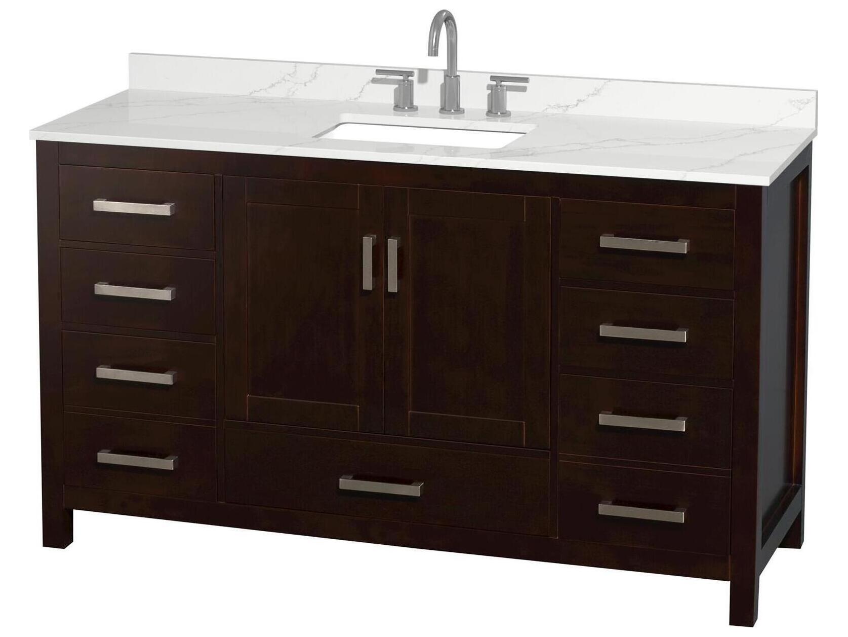 Wyndham Collection Sheffield 60" Espresso Vanity
