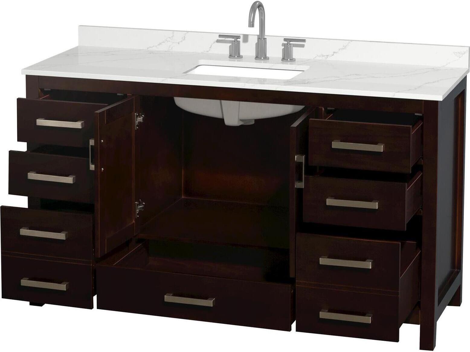 Wyndham Collection Sheffield 60" Espresso Vanity