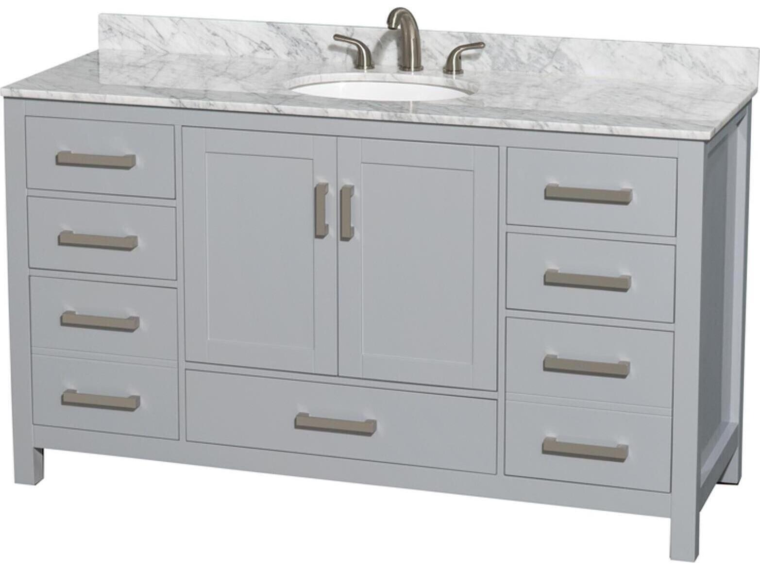 Wyndham Collection Sheffield 60" Gray Vanity