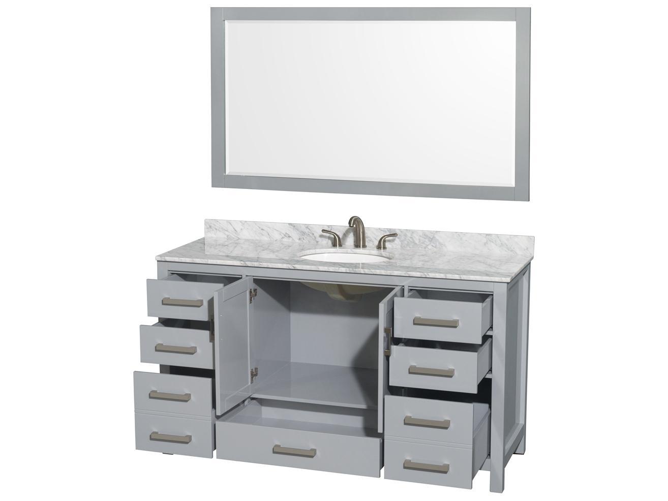 Wyndham Collection Sheffield 60" Gray Vanity