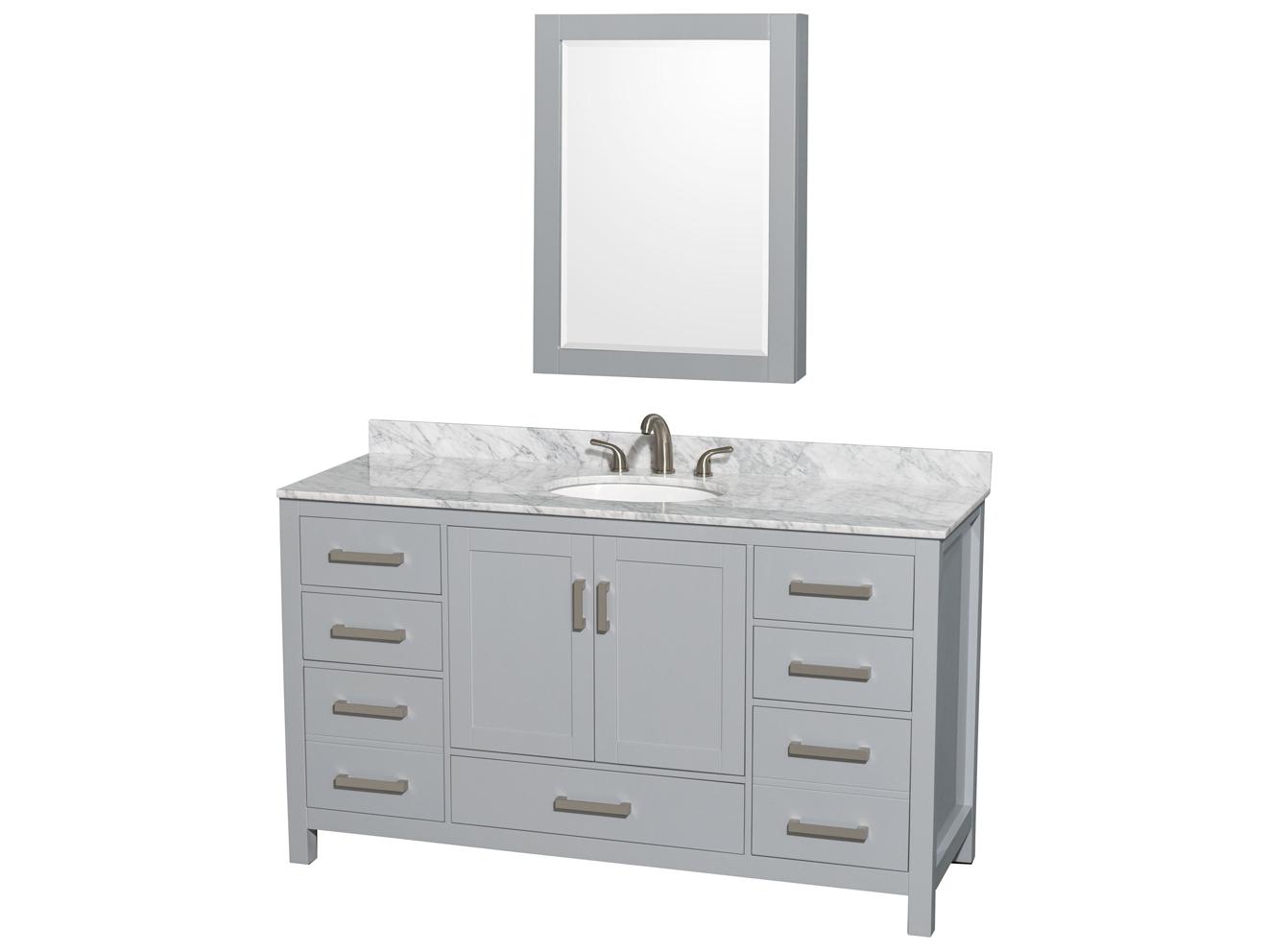 Wyndham Collection Sheffield 60" Gray Vanity