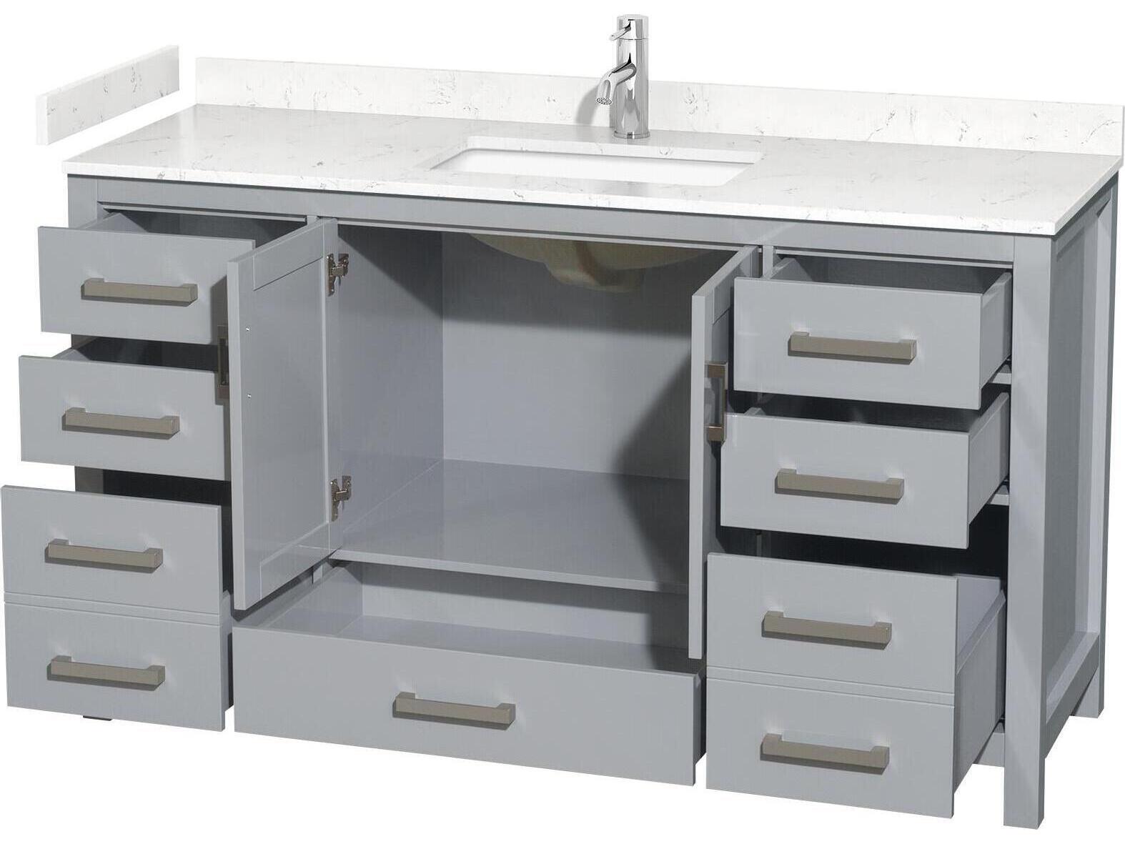 Wyndham Collection Sheffield 60" Gray Vanity