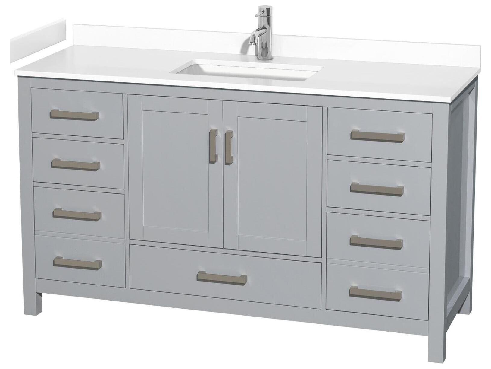 Wyndham Collection Sheffield 60" Gray Vanity