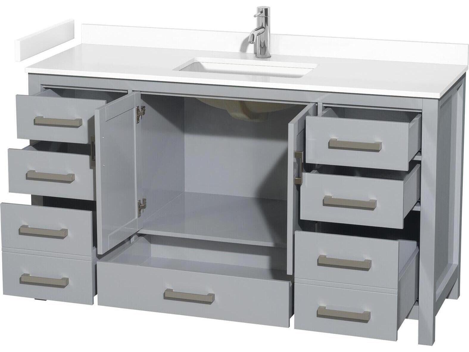 Wyndham Collection Sheffield 60" Gray Vanity