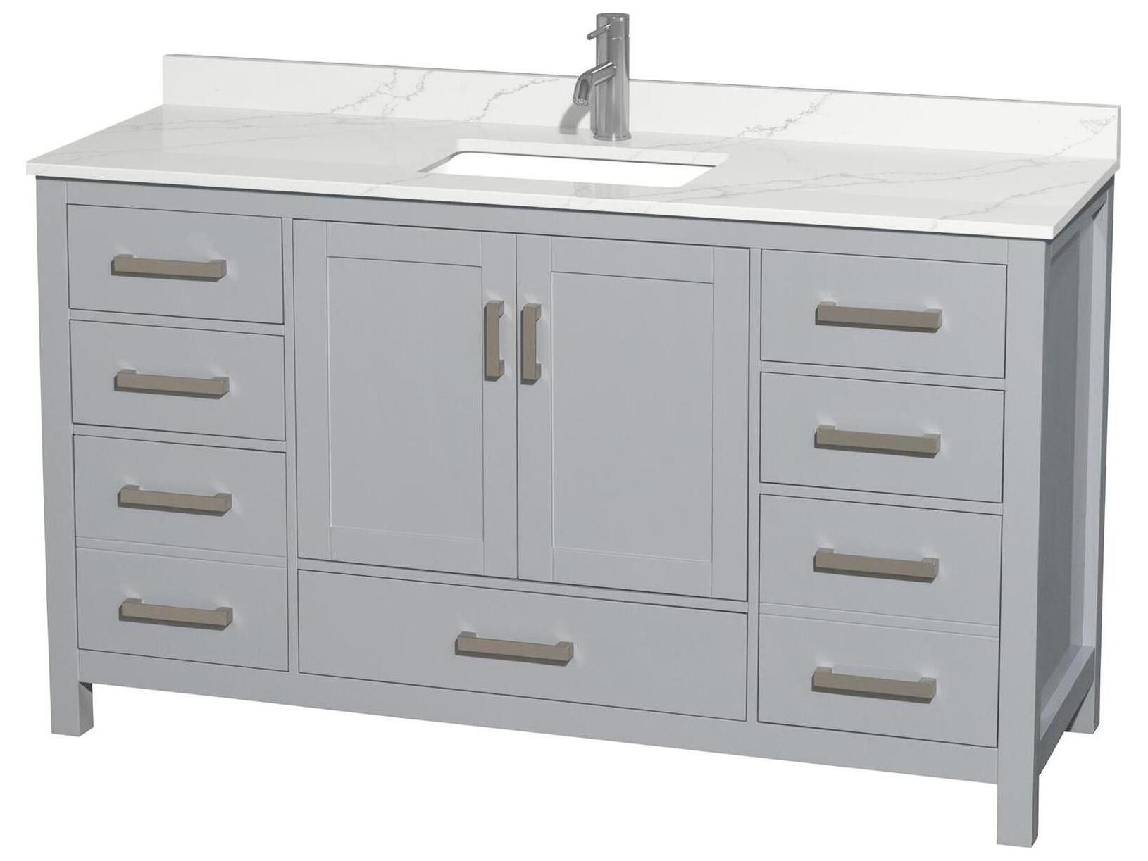 Wyndham Collection Sheffield 60" Gray Vanity