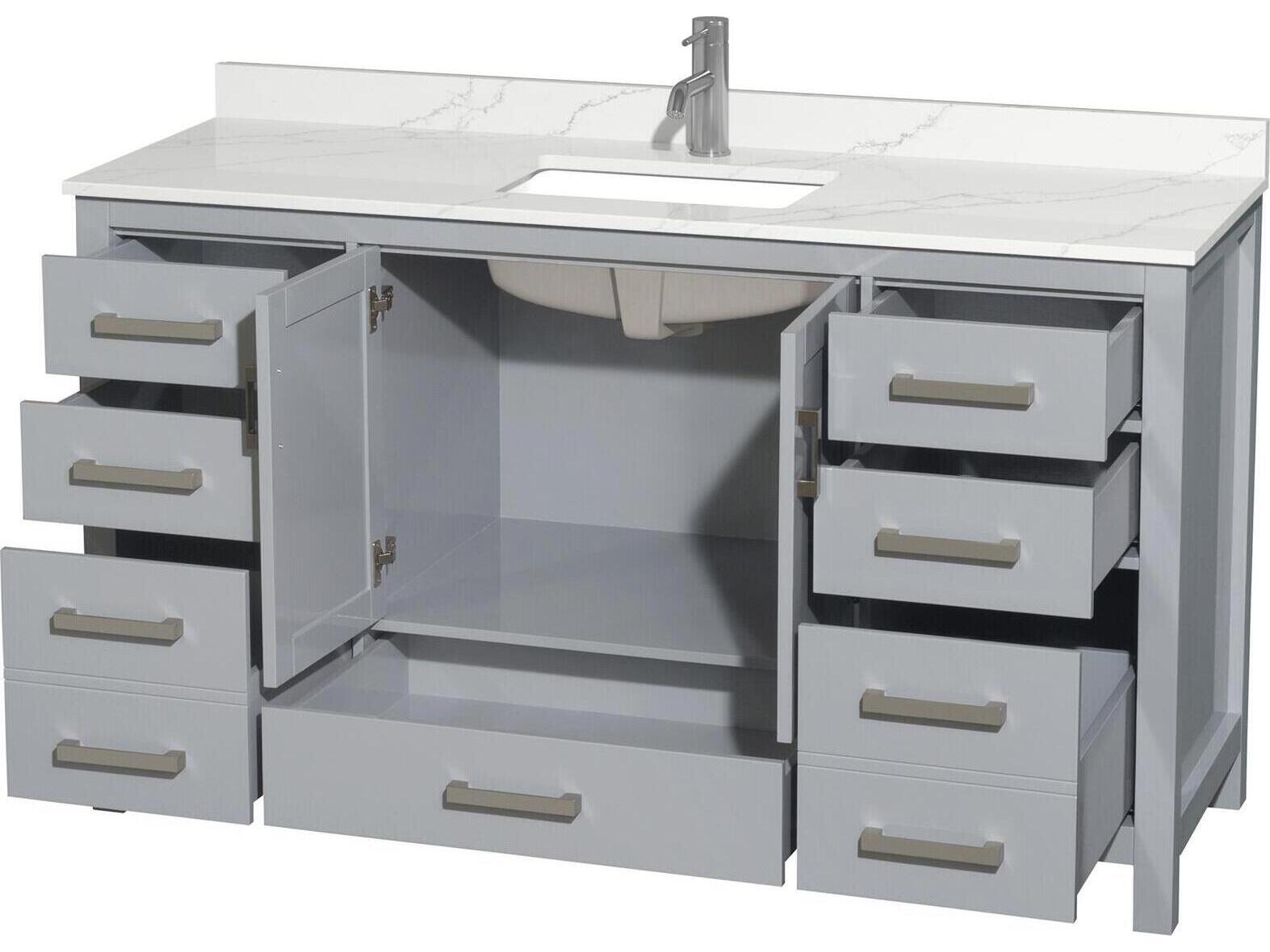 Wyndham Collection Sheffield 60" Gray Vanity