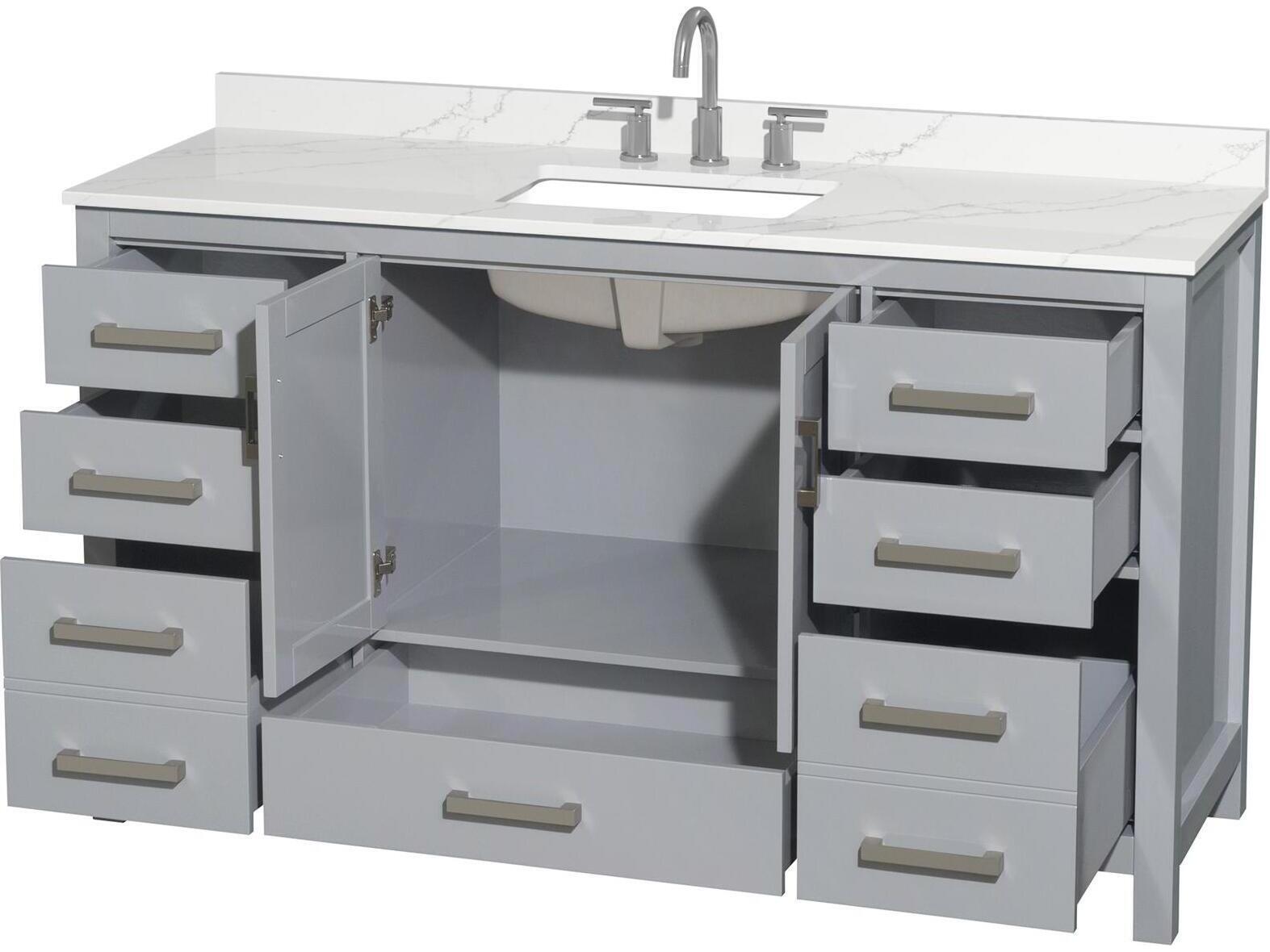 Wyndham Collection Sheffield 60" Gray Vanity