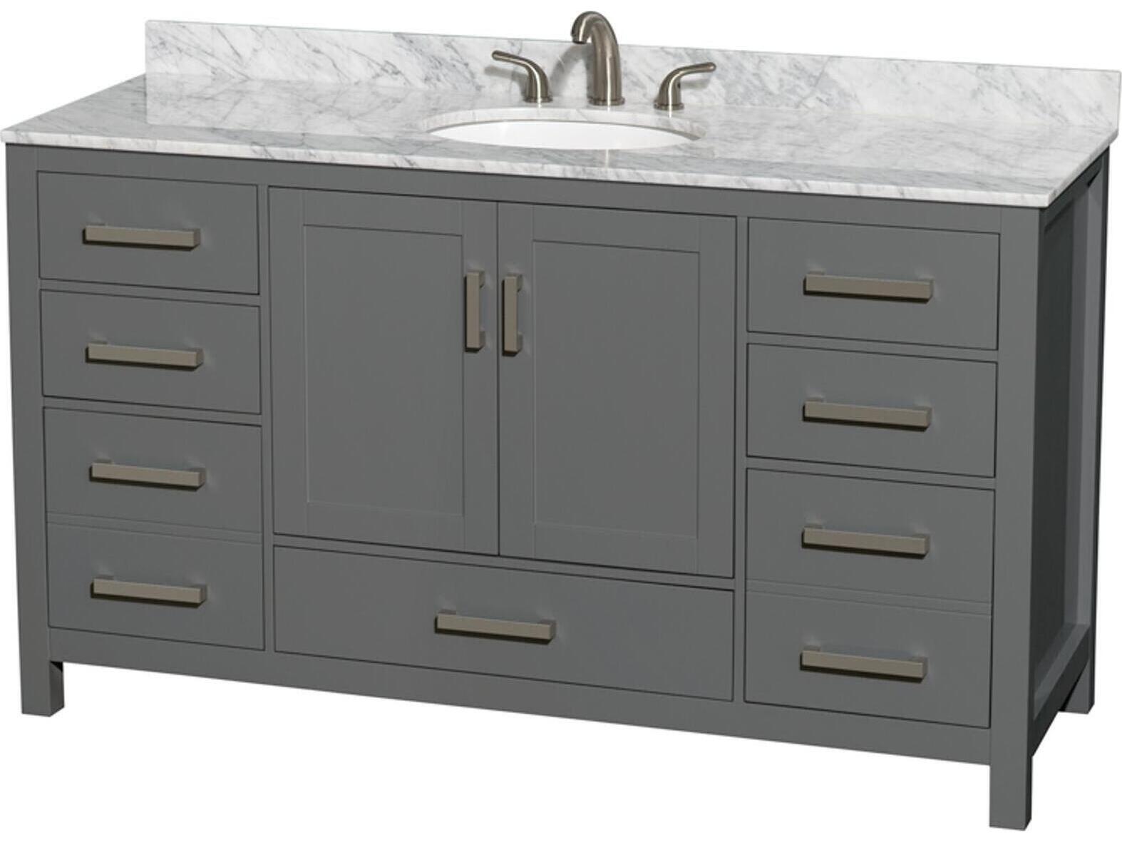 Wyndham Collection Sheffield 60" Dark Gray Vanity