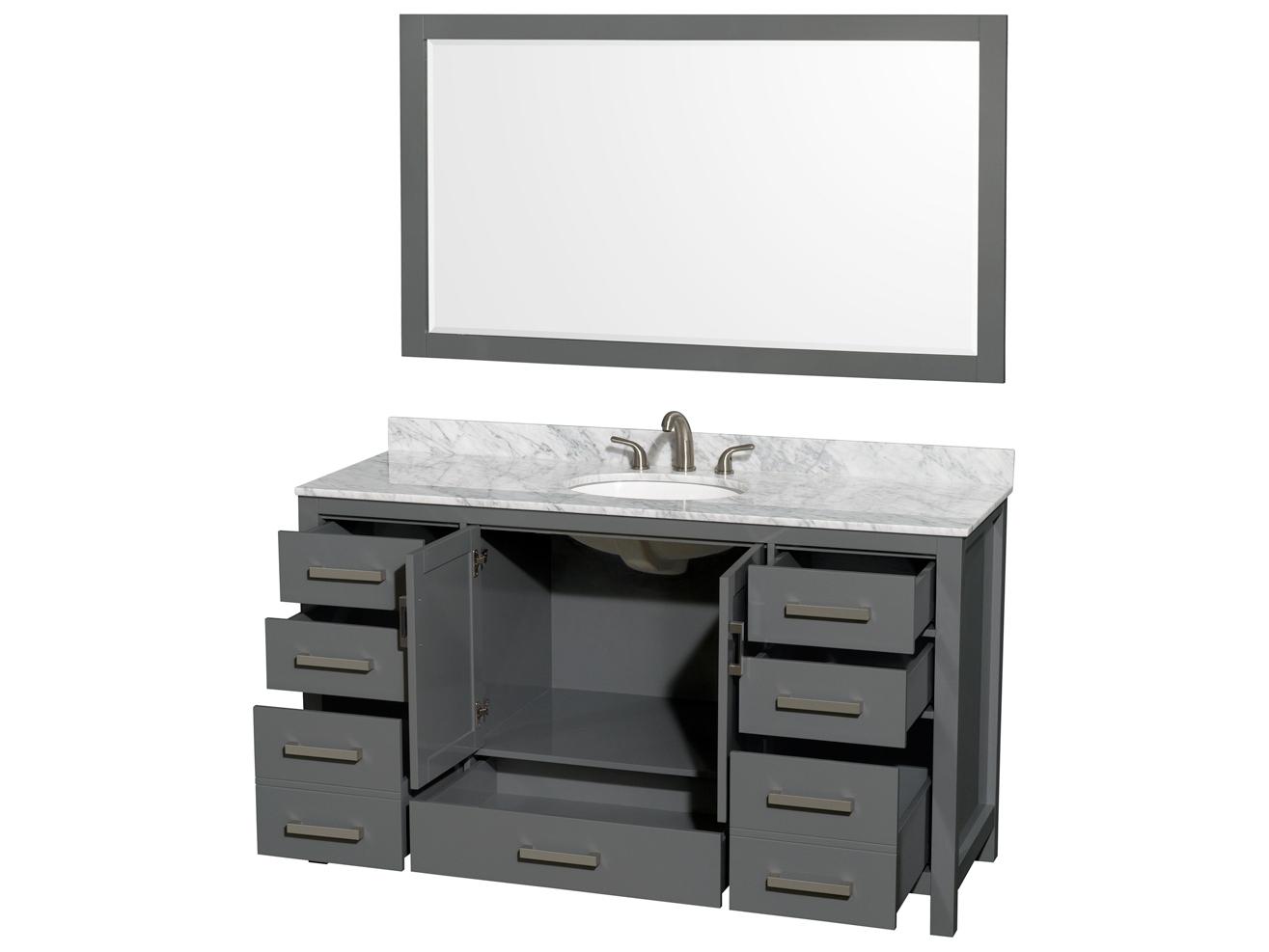 Wyndham Collection Sheffield 60" Dark Gray Vanity
