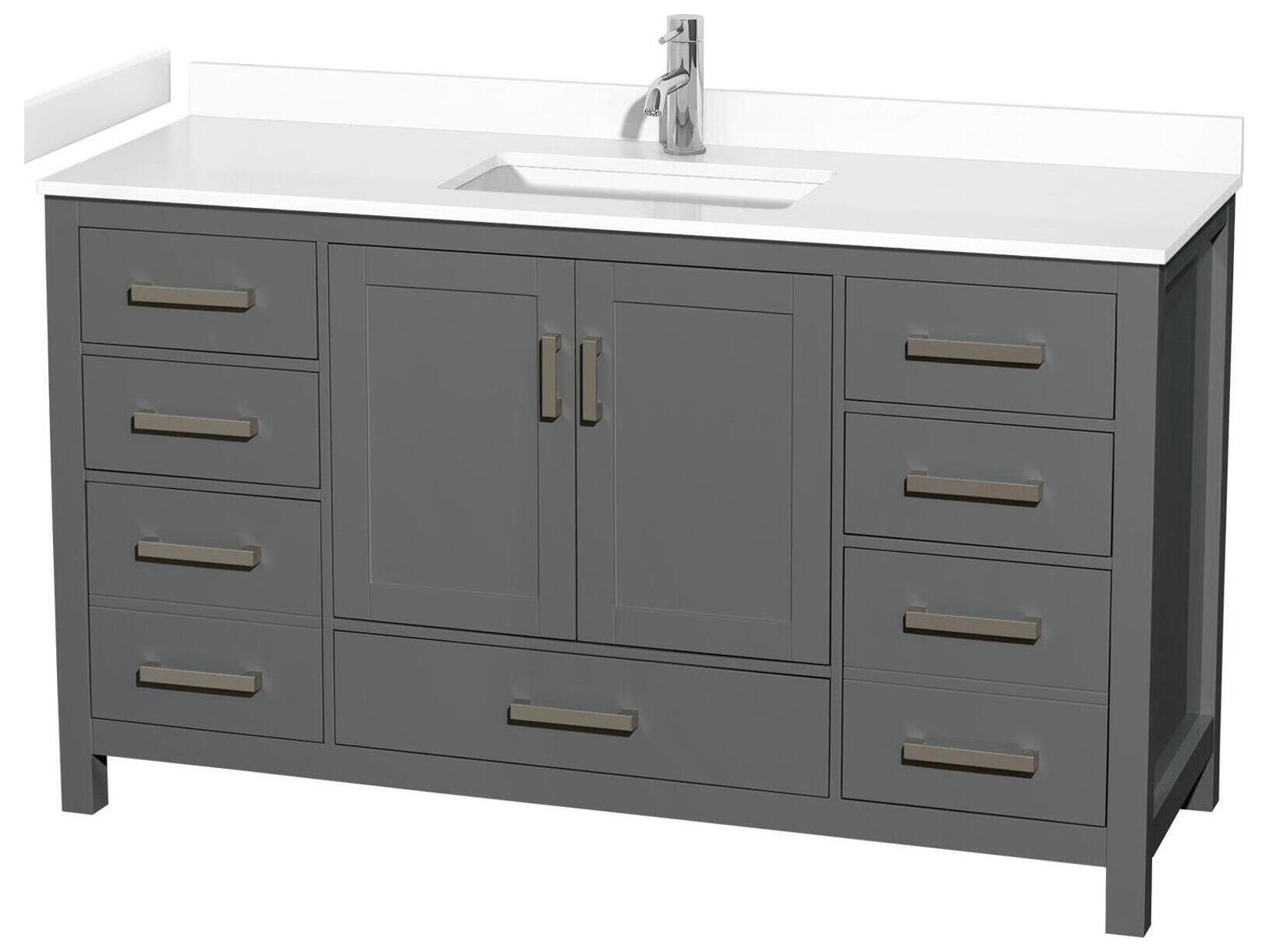 Wyndham Collection Sheffield 60" Dark Gray Vanity