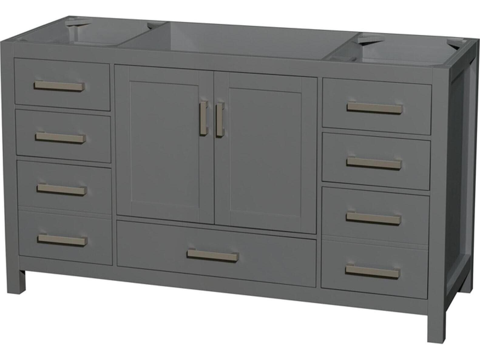 Wyndham Collection Sheffield 59" Dark Gray Vanity