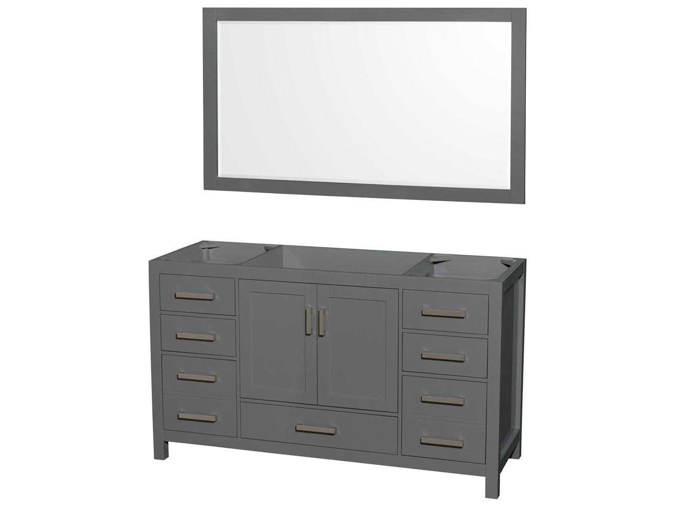 Wyndham Collection Sheffield 59" Dark Gray Vanity