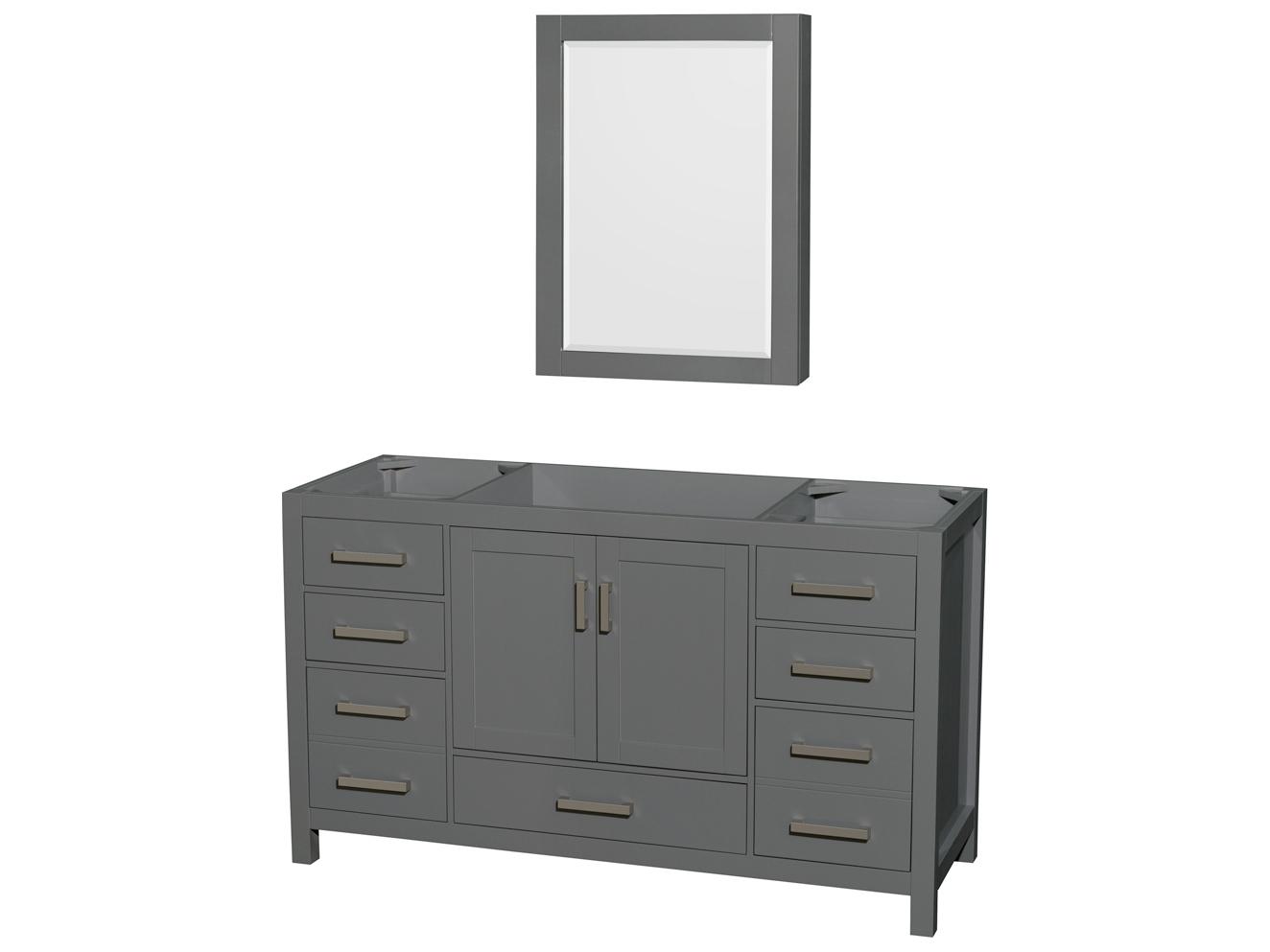 Wyndham Collection Sheffield 59" Dark Gray Vanity