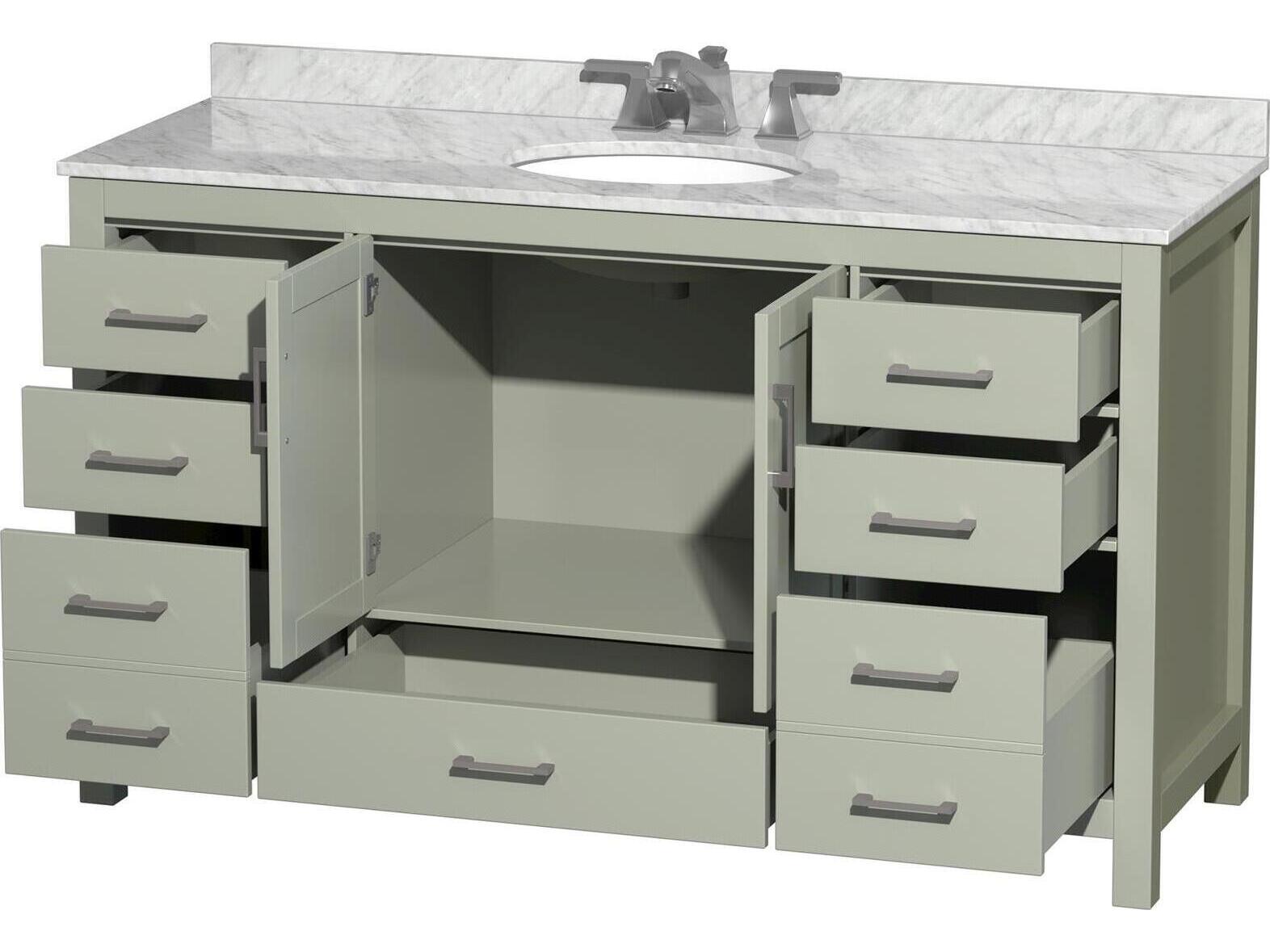 Wyndham Collection Sheffield 60" Light Green Vanity