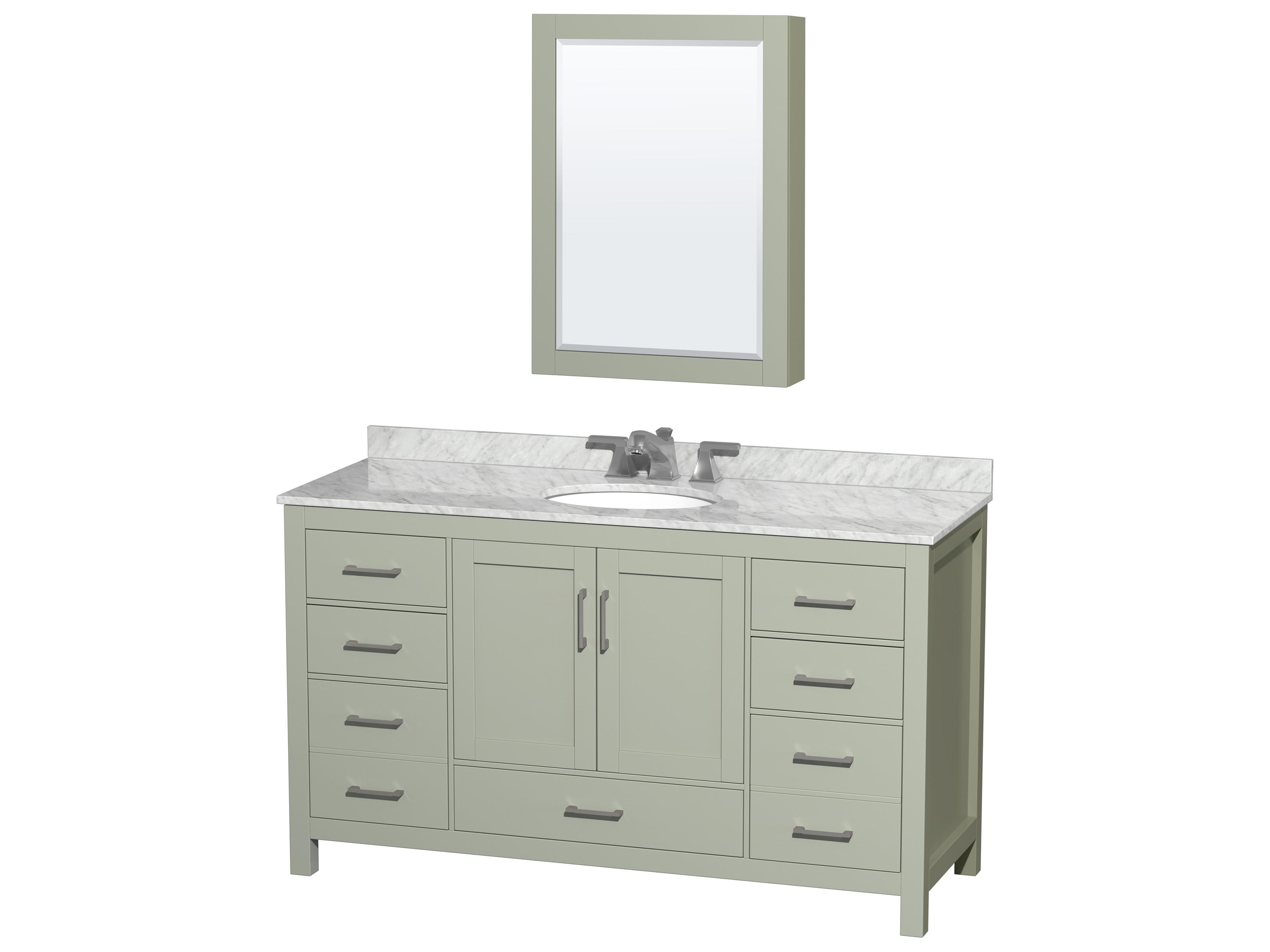 Wyndham Collection Sheffield 60" Light Green Vanity