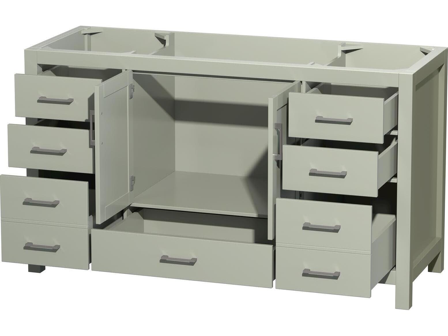 Wyndham Collection Sheffield 59" Light Green Vanity