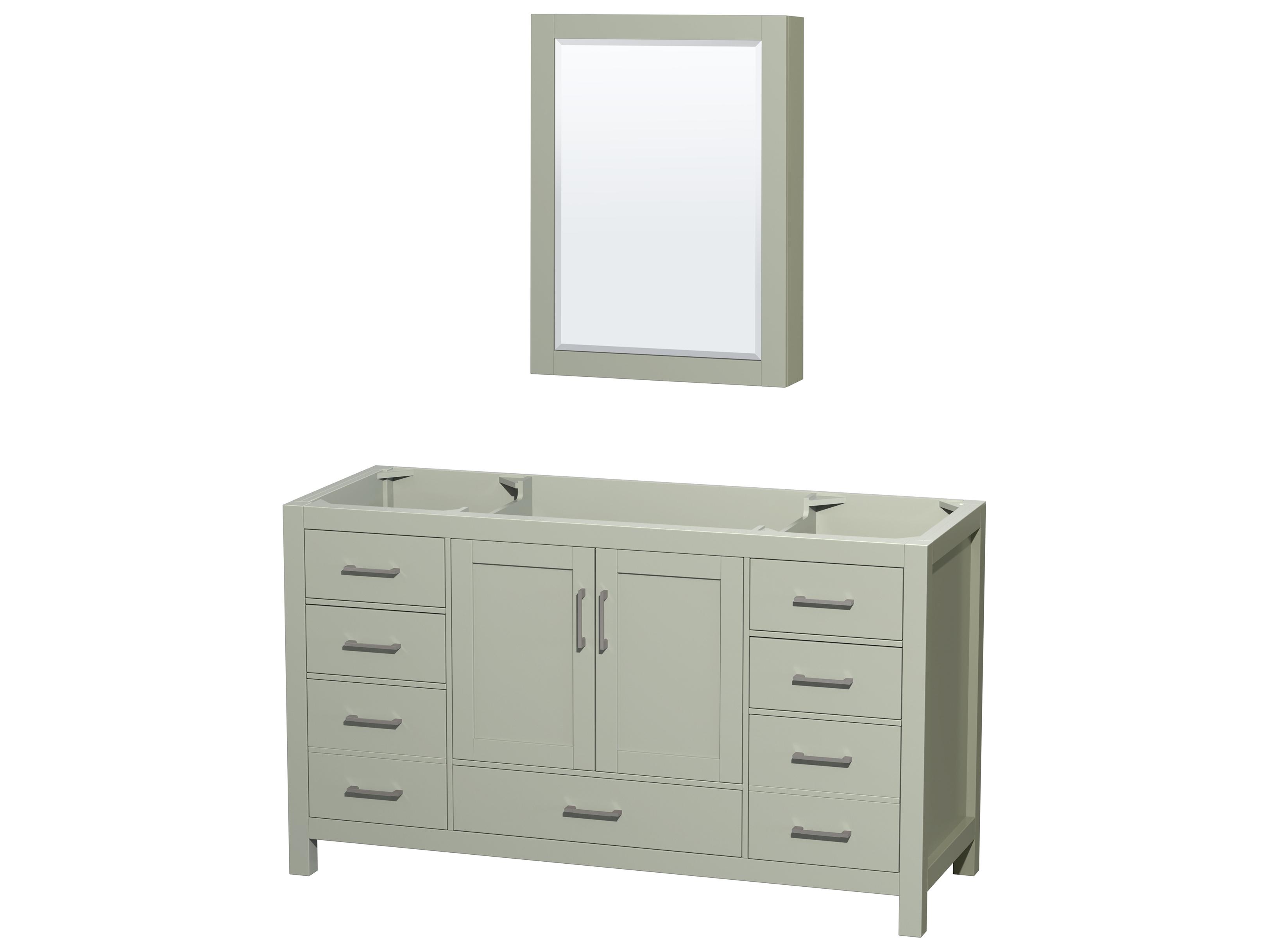 Wyndham Collection Sheffield 59" Light Green Vanity