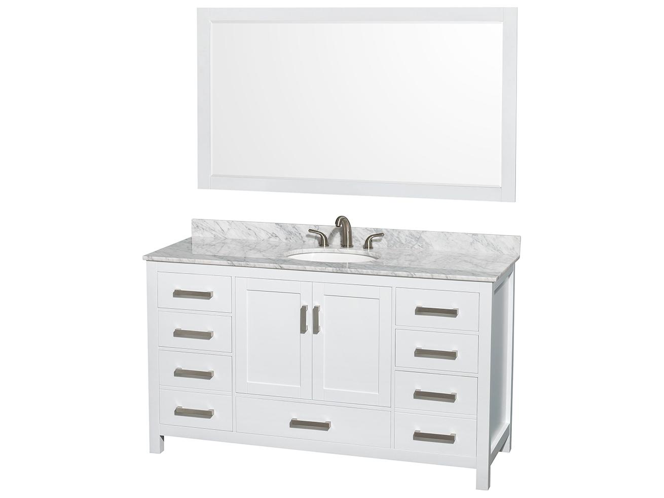 Wyndham Collection Sheffield 60" White Vanity