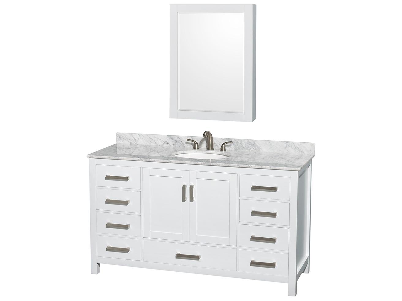 Wyndham Collection Sheffield 60" White Vanity
