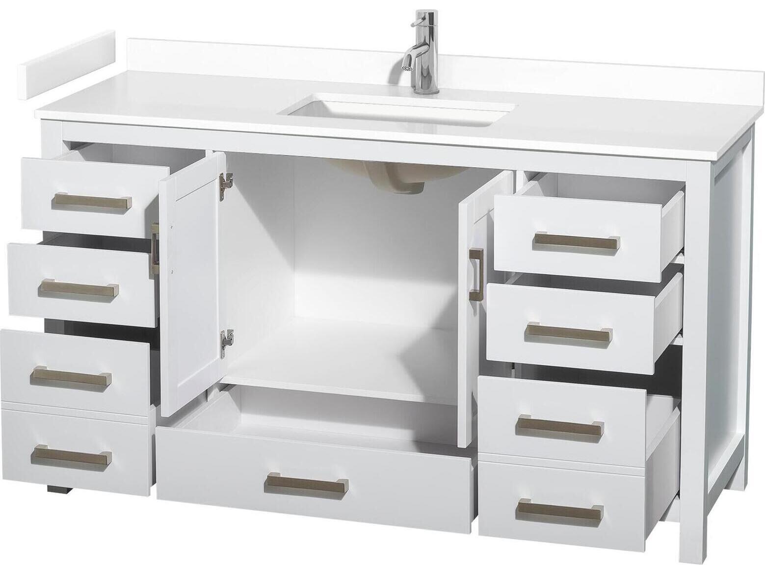 Wyndham Collection Sheffield 60" White Vanity